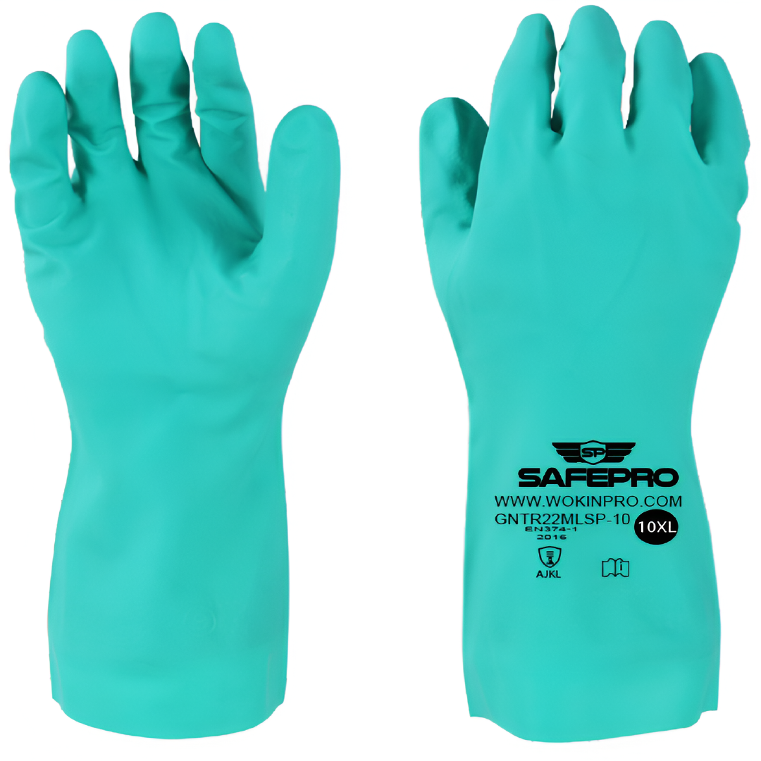 CHEMICAL RESISTANT GREEN NITRILE GLOVES